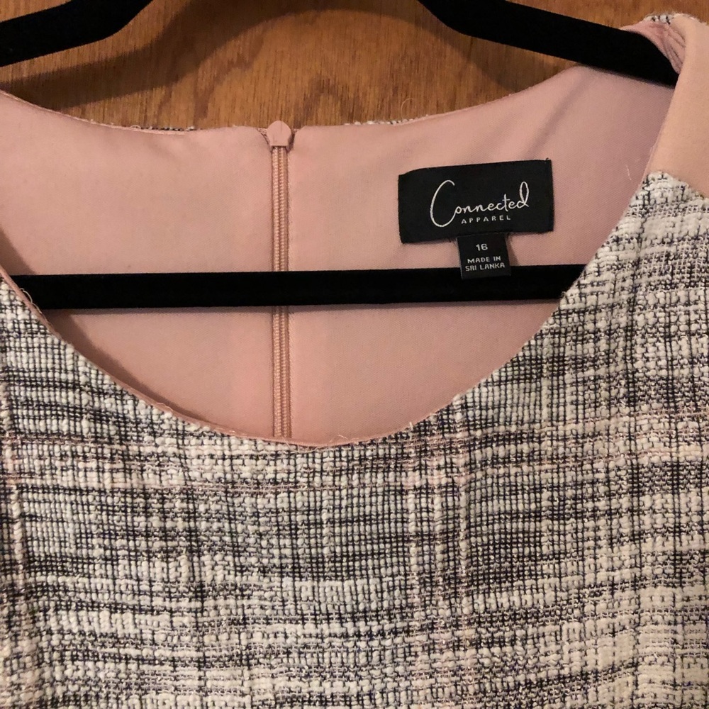 Connected Apparel Pink and Grey Bodycon Dress - Picture 3 of 7